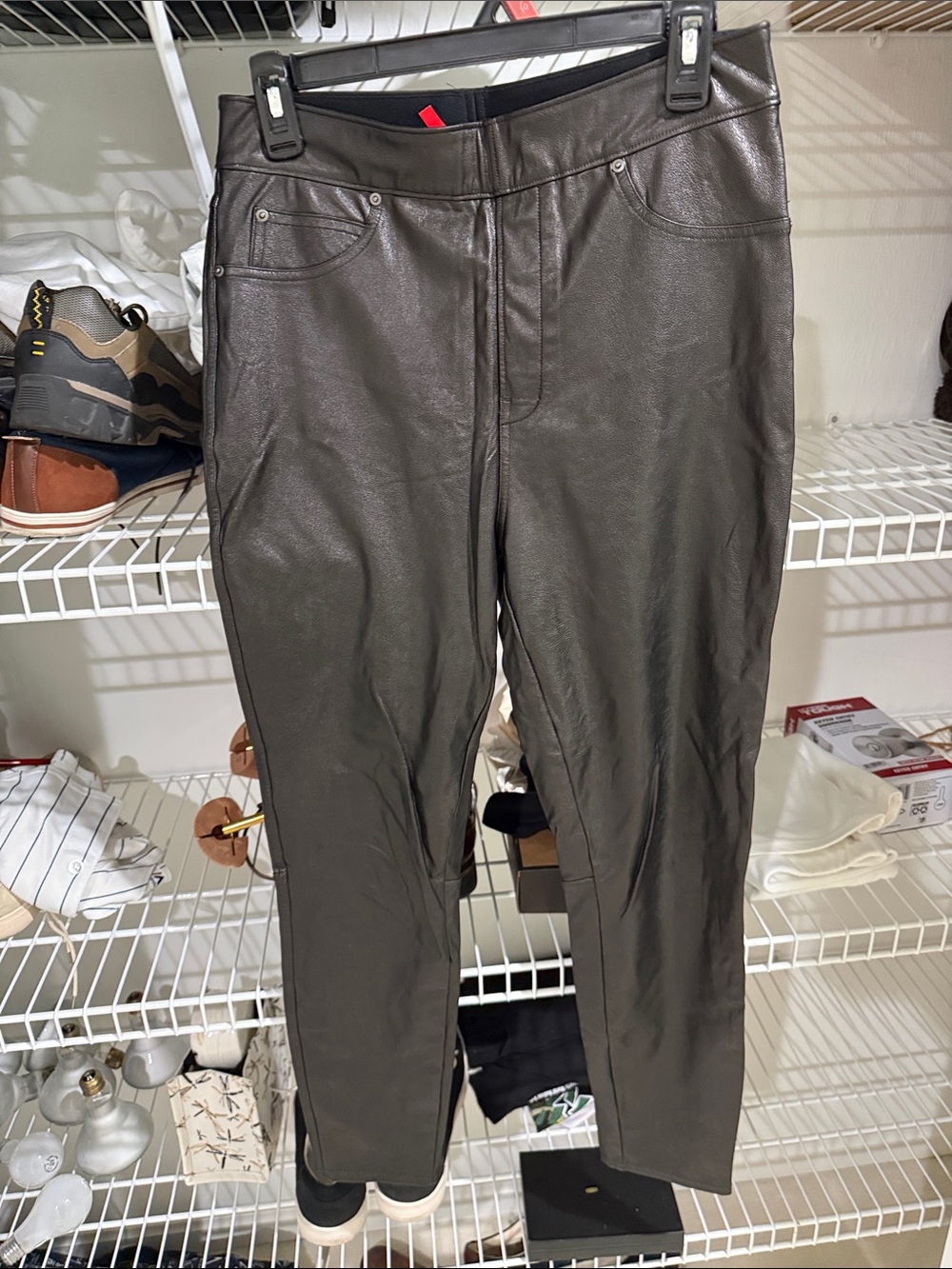 SPANX Faux Leather Skinny Pants in black